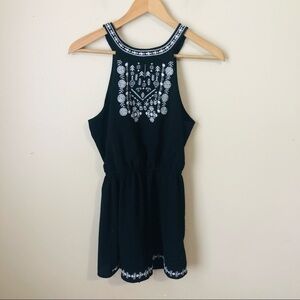 Three Pink Hearts Romper Embroidered Details